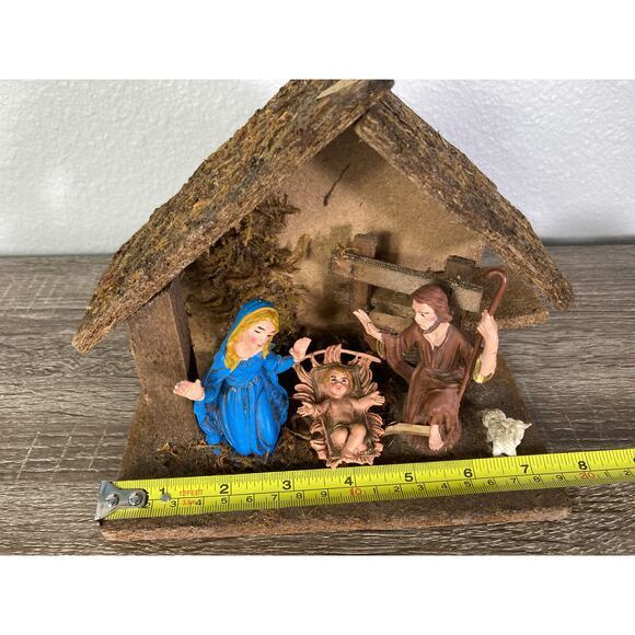 Vintage Italian Wooden Nativity Scene Crèche Set Rustic Handmade Christmas Decor - Picture 5 of 12